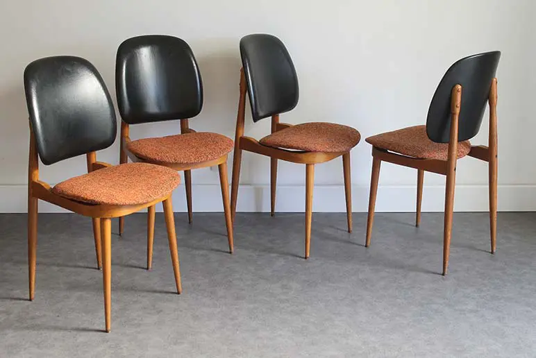 4 CHAISES BAUMANN MODELE PEGASE 5